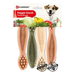 Flamingo Veggie Snacks - šunų kramtukai dantų šepetėlio formos