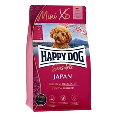Happy Dog XS Mini Japan visavertis pašaras mažų veislių suaugusiems šunims su upėtakiais ir jūrų dumbliais, 1,3 kg