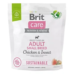 Brit Care Sustainable Adult Small Breed sausas ėdalas suaugusiems mažų veislių šunims su vištiena ir vabzdžiais, 1 kg