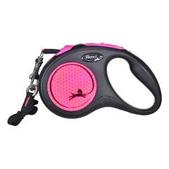 FLEXI New Neon Tape rožinis pavadėlis S-5m iki 15kg