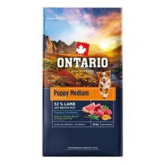 Ontario Dog Puppy Medium Lamb with Brown Rice 6,5 kg