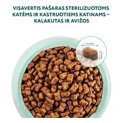 OPTIMEAL sausas maistas sterilizuotoms katėms su kalakutiena 1.5 kg — 5 nuotrauka