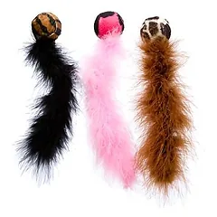 KONG Wild Tails kačių žaislas su plunksnomis, garsais ir kačių mėta