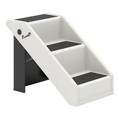 Laipteliai šunims ir katėms 36,5 cm, 3 pakopų, sulankstomi, iki 30 kg, kreminiai balti