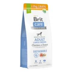 Brit Care Sustainable Adult Large Breed Chicken&Insect sausas pašaras šunims su vištiena ir vabzdžiais 12 + 2 kg