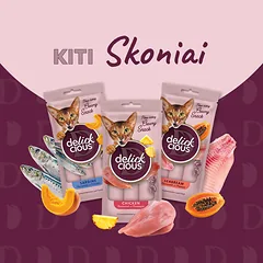 DELICKCIOUS kreminiai skanėstai su tunu ir alijošiumi suaugusioms katėms (4x15 g), 60 g — 5 nuotrauka