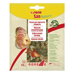 Sera San Nature 10 ml хлопьевидный корм декоративным рыбкам для яркости цвета