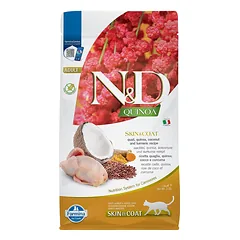 Farmina N&D Adult Skin & Coat Quail, Quinoa & Coconut sausas maistas katėms