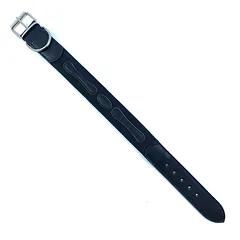 Šunų antkaklis su odiniais elementais, S, juodas, su odiniais elementais, 45-52 cm — 2 nuotrauka