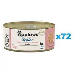 APPLAWS Cat Senior Tuna with Salmon in Jelly tunas su lašiša drebučiuose senjorams 72x70g