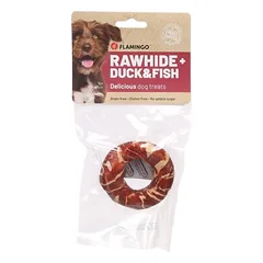 Flamingo Hundesnack R'Hide Ring mit Ente & mit Kabeljau