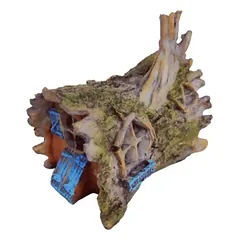 Dekoracija akvariumui Rąstas-namelis, 14x11x13,5 cm