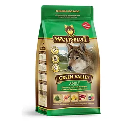 WOLFSBLUT Green Valley Adult sausas ėdalas šunims su ėriena, lašiša ir daržovėmis 12,5 kg
