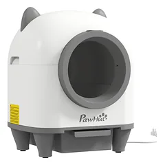 Savaime išsivalantis kačių tualetas 80 l, valdomas programėle, katėms 1–5 kg, baltas