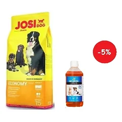 JOSERA JosiDog Economy 15kg + LAB V Lašišų aliejus šunims ir katėms 500ml