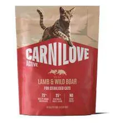 Carnilove Active Lamb&Wild Boar Adult Cat Sterilised begrūdis, sausas maistas katėms, 0,4 kg