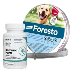 ELANCO Foresto Antkaklis šunims virš 8kg + LAB-V Immuno Hard - imuniteto stiprinimas šunims ir katėms 45 kapsulės