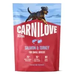 CARNILOVE Dog Active SALMON & TURKEY Small Breed maistas šunims