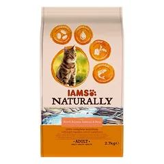 IAMS Naturally Cat Adult su lašiša, sausas maistas katėms