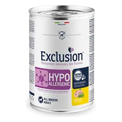 Exclusion Hypoallergenic drėgnas maistas alergiškiems šunims su putpelėmis ir žirneliais, 400 g