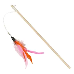 Žaislas katėms meškerė su plunsknomis, 40+60 cm