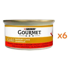 GOURMET Gold Savoury Cake su jautiena ir pomidorais 6x85 g