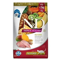 Farmina N&D Cat Tropical Selection Neutered su vištiena, sausas maistas katėms 5 kg — 2 nuotrauka