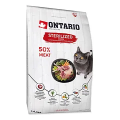 Ontario Sterilised su ėriena, sausas maistas katėms 6,5 kg parduotuvėje sunu.lt