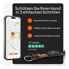 Weenect augintinių GPS sekimo įrenginys XT šunims – su antkakliu, juoda, įsk. juodą antkaklį — 3 nuotrauka