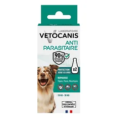 Vetocanis antiparazitinė Spot-On priemonė vidutiniams šunims, 10–30 kg, 2 × 3 ml