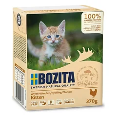 Bozita cat jauniems kačiukams gabalėliai padaže su vištiena tetrapak 370 g