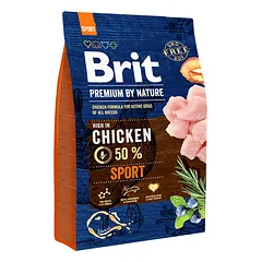 Brit Premium By Nature Sport sausa mаistа aktyviems šunims su vištiena, 3 kg