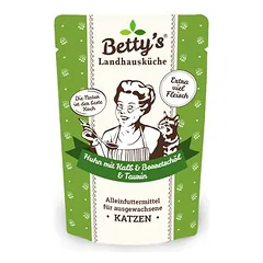 Bettys Landhausküche maišeliai katėms 6 x 250 g, papildas katėms — 4 nuotrauka
