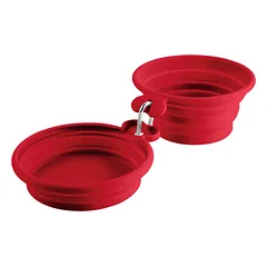 HUNTER Travel bowl kelioninis dubenelis iš silikono, 350/750 ml, raudonas