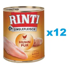RINTI Singlefleisch Chicken Gryna monoproteinų vištiena 12x800 g