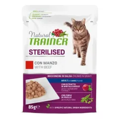 Natural Trainer Cat konservai su jautiena sterilizuotoms katėms, 85 g
