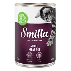 Smilla indeliai su įvairiomis mėsomis drėgnas maistas katėms 6 x 400 g — 2 nuotrauka