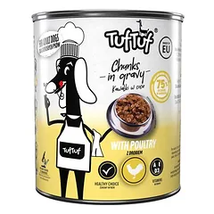 TufTuf drėgnas maistas šunims – gabaliukai padaže, skardinė 800 g — 4 nuotrauka