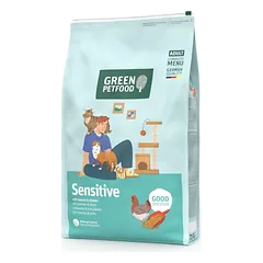GREEN PETFOOD Sensitive with Insects 7,5 kg su vabzdžiais ir vištiena, lengvai virškinama sausa maistas katėms