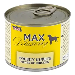 MAX Deluxe Dog gabaliukai vištiena konservas 200 g