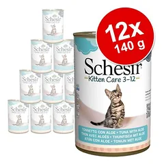 Schesir drebučiuose, drėgnas maistas katėms, ekonominė pakuotė 12 x 140 g