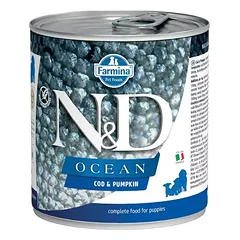 FARMINA N&D Oceean Dog Puppy Menkė, moliūgas 285 g Menkė ir moliūgas šuniukams