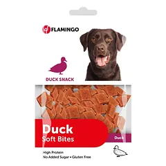 Flamingo Snack Duck Soft Bites - minkšti skanėstai šunims, minkšti užkandžiai su antiena