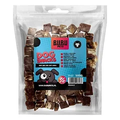 Bubu PETS dog snacks soft beef and cod cubes 500g jautienos ir menkės kubeliai skanėstas šunims