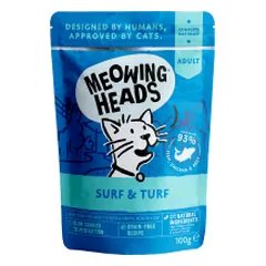 Meowing Heads Supurr Surf&Turf konservai su tunu, vištiena ir jautiena katėms