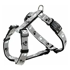 Trixie Dog Silver Reflect H-Harness XS-S 36-40 cm / 15 mm Black/Silver Grey
