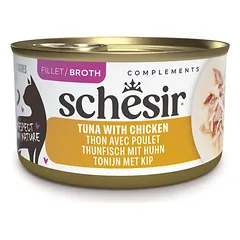 Schesir konservuotas maistas katėms su vištiena ir tunu, 85g
