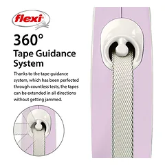 FLEXI pavadėlis šuniui New Comfort M juostinis 5m, rožinis — 4 nuotrauka