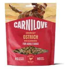 Carnilove Dog Crunchy Ostrich with Blackberries skanėstas šunims, 200 g