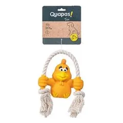 Quapas Dog Toy Fun LatexChicken with Rope